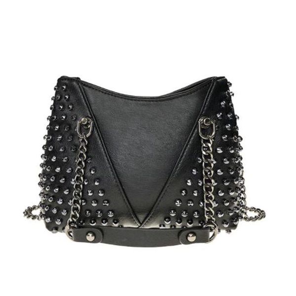 2020 rivet shoulder bag female small bags for women handbags punk handbag leather bag women messenger bags purses