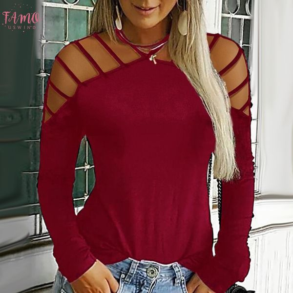 новый сексуальный женщины solid color выдалбливают плеча с длинным рукавом футболка сыпучие вверх, White 
новый сексуальный женщины solid color выдалбливают плеча с длинным рукавом футболка сыпучие вверх, White
