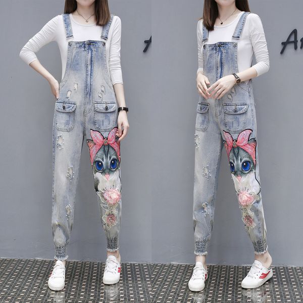 navy blue european fashion sequins denim overalls shuhua33