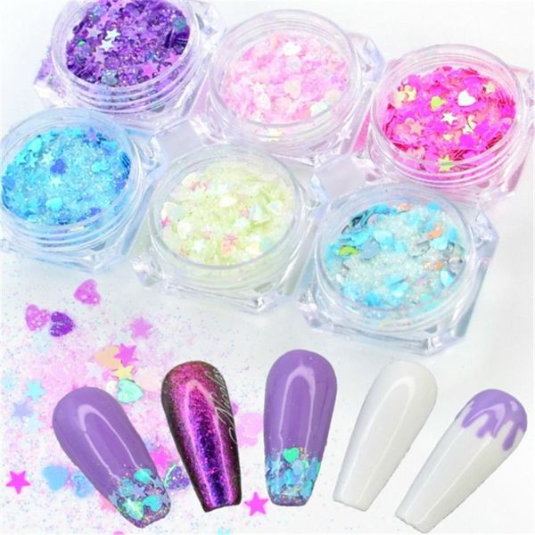 6pcs / set голографическая nail glitter mix star круглый сердце хлопья русалка зеркало нерегулярное paillette блестки 3d nail art советы дек, Silver;gold
6pcs / set голографическая nail glitter mix star круглый сердце хлопья русалка зеркало нерегулярное paillette блестки 3d nail art советы дек, Silver;gold
