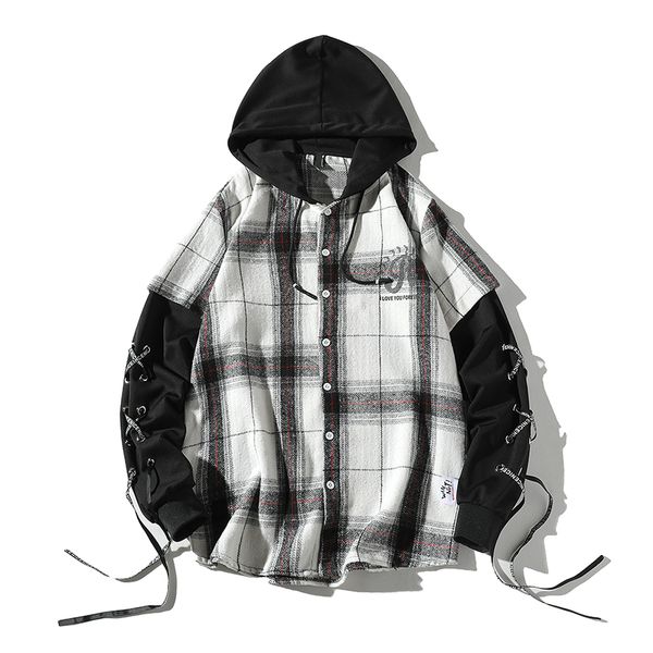 check shirt men 2019 autumn long sleeve slim fit button down shirt vintage mens casual camicia uomo white back loose, White;black
check shirt men 2019 autumn long sleeve slim fit button down shirt vintage mens casual camicia uomo white back loose, White;black