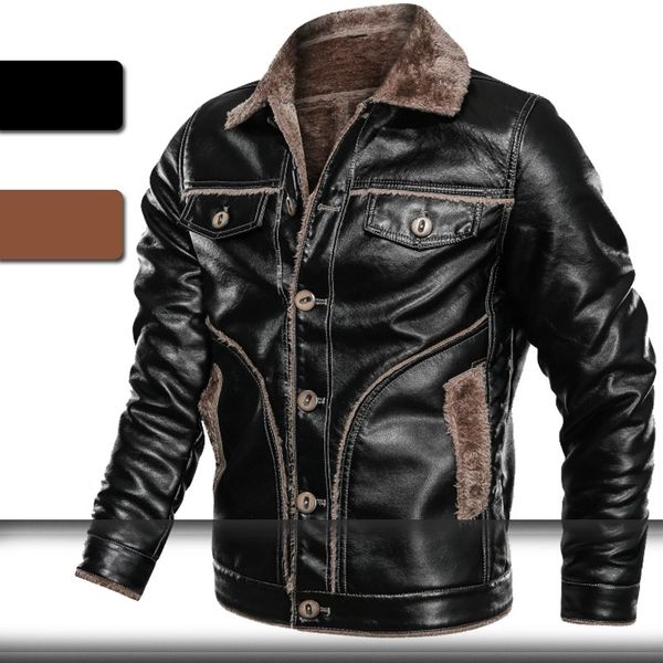 men's motorcycle leather jacket winter warm wool jackets casual men coat turn down collar pu jacket overcoats brand clothing
men's motorcycle leather jacket winter warm wool jackets casual men coat turn down collar pu jacket overcoats brand clothing