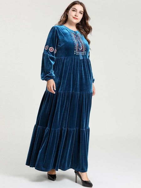 new winter velvet maxi long dresses elegant gold stamping floral printing muslim dress blue - 4xl, Red
new winter velvet maxi long dresses elegant gold stamping floral printing muslim dress blue - 4xl, Red