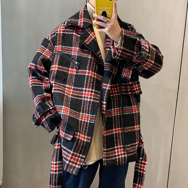 2019 autumn and winter new men's red and black plaid college style jacket fashion casual classic loose woolen coat m-3xl
2019 autumn and winter new men's red and black plaid college style jacket fashion casual classic loose woolen coat m-3xl