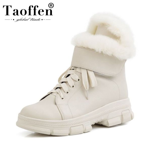 taoffen 2020 women plush fur ankle boots round toe flats daily outdoor snow boots zipper motorcycle footwear size 34-43, Black
taoffen 2020 women plush fur ankle boots round toe flats daily outdoor snow boots zipper motorcycle footwear size 34-43, Black
