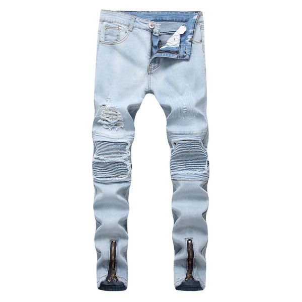 fashion skinny men jean slim elastic washed ripped hole hip hop zipperpants men's blue denim biker jeans plus size
fashion skinny men jean slim elastic washed ripped hole hip hop zipperpants men's blue denim biker jeans plus size