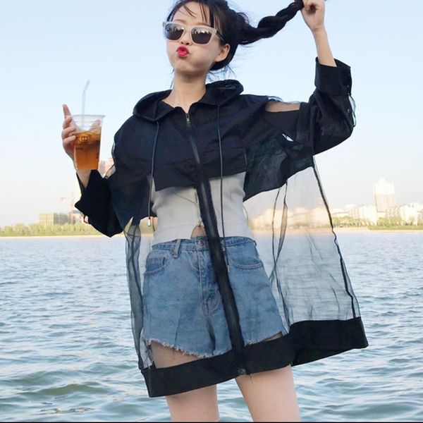 2019 spring summer new pattern cardiagn hooded patchwork mesh hem three quarter sleeve thin ladies fashion coat, Black;brown
2019 spring summer new pattern cardiagn hooded patchwork mesh hem three quarter sleeve thin ladies fashion coat, Black;brown