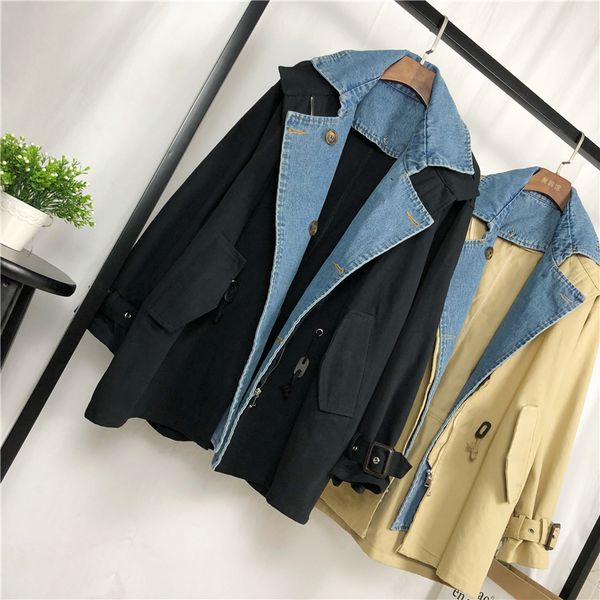 new korean 2019 spring harajuku coats and jackets women cotton casual jacket streetwear turn-down collar crop jacket women, Black;brown
new korean 2019 spring harajuku coats and jackets women cotton casual jacket streetwear turn-down collar crop jacket women, Black;brown