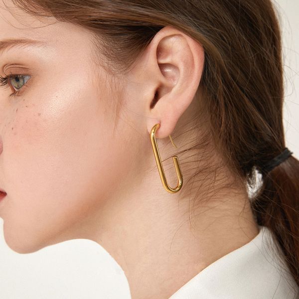 trendy minimalist thick square geometric earrings for women punk solid gold sliver color open hoop metal earrings, Golden;silver 
trendy minimalist thick square geometric earrings for women punk solid gold sliver color open hoop metal earrings, Golden;silver