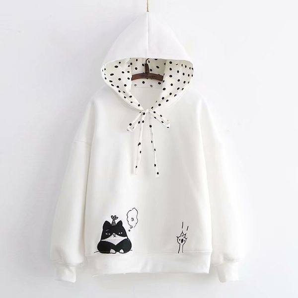 japanese-style soft girl polka dot cap cat claw hoodie women's hooded brushed and thick warm students autumn and winter new styl, Black
japanese-style soft girl polka dot cap cat claw hoodie women's hooded brushed and thick warm students autumn and winter new styl, Black