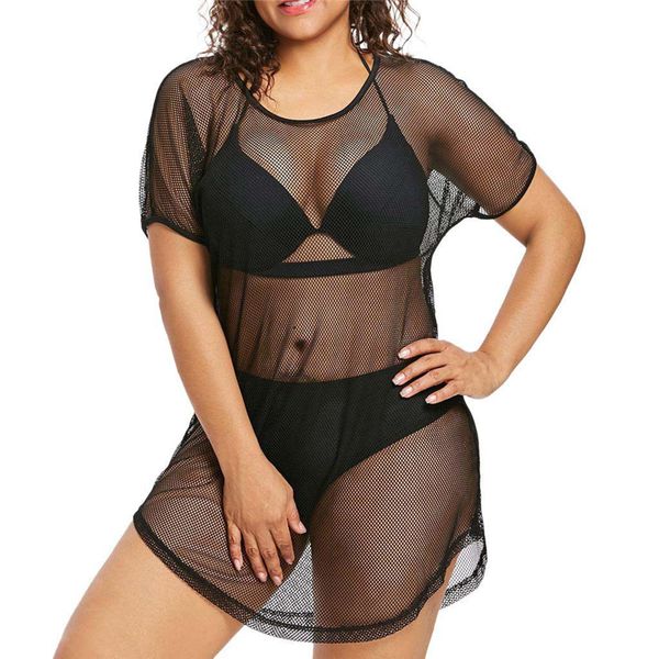 bikini cover up plus size 5xl o-neck mesh beach dress women see through swimwear short sleeve beach tunics vestidos a40
bikini cover up plus size 5xl o-neck mesh beach dress women see through swimwear short sleeve beach tunics vestidos a40