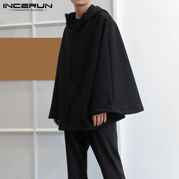 incerun street casual men solid color punk hooded cloak cape trench fashion comfort baggy mens zipper jackets overcoats hoodies, Black;brown
incerun street casual men solid color punk hooded cloak cape trench fashion comfort baggy mens zipper jackets overcoats hoodies, Black;brown