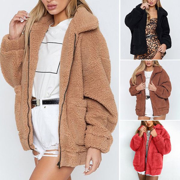 winter women faux fur coat plush long sleeve jacket warm outwear plus size, Tan;black
winter women faux fur coat plush long sleeve jacket warm outwear plus size, Tan;black