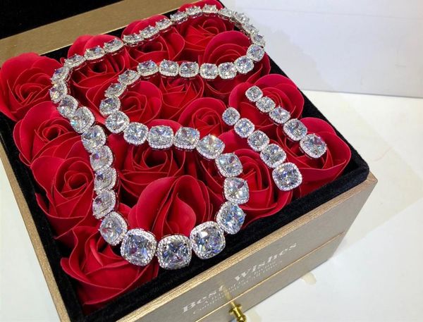 brand 925 sterling silver wedding jewelry for women five stone earrings full round cz crystal necklace party jewelry set
brand 925 sterling silver wedding jewelry for women five stone earrings full round cz crystal necklace party jewelry set