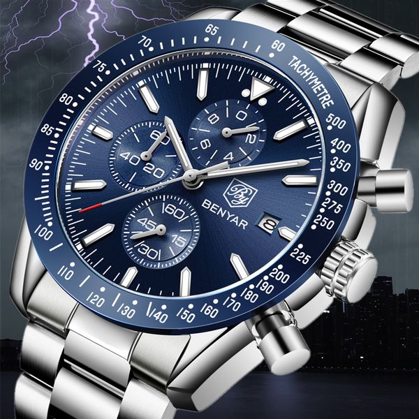 2019 men watch benyar steel full business watch quartz casual waterproof sport watches clock relogio masculino, Slivery;brown
2019 men watch benyar steel full business watch quartz casual waterproof sport watches clock relogio masculino, Slivery;brown