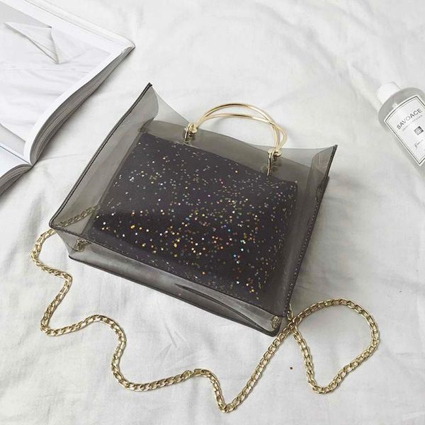 woman bag handbag 2pc jelly transparent messenger 2020 portable shoulder bolso mujer torebka damska shopper sac main femme
woman bag handbag 2pc jelly transparent messenger 2020 portable shoulder bolso mujer torebka damska shopper sac main femme