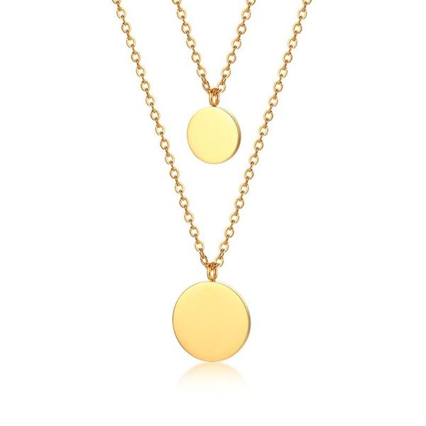 stainless steel gold double tag round disc pendant necklace for women gift, Silver
stainless steel gold double tag round disc pendant necklace for women gift, Silver