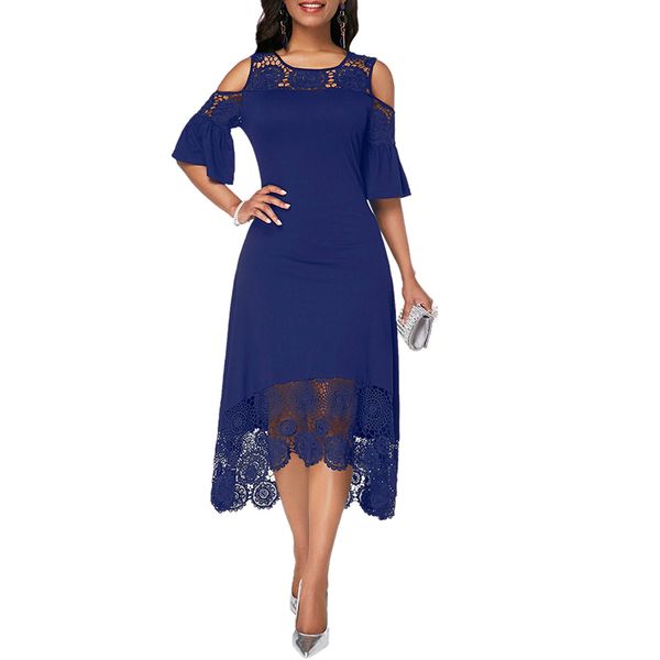 plus size women elegant party dress summer lace short sleeve round neck cold shoulder irregular casual dress vestidos s-5xl, White;black
plus size women elegant party dress summer lace short sleeve round neck cold shoulder irregular casual dress vestidos s-5xl, White;black