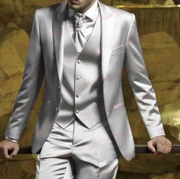 anniebritney fashion italian silver men suits satin slim fit formal groom prom dress tuxedo custom male coat blazer pants set, White;black
anniebritney fashion italian silver men suits satin slim fit formal groom prom dress tuxedo custom male coat blazer pants set, White;black