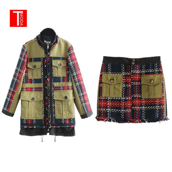 women tweed patch design plaid jacket coat drawstring pockets coats outerwear plaid tweed patchwork mini pockets skirt, White
women tweed patch design plaid jacket coat drawstring pockets coats outerwear plaid tweed patchwork mini pockets skirt, White