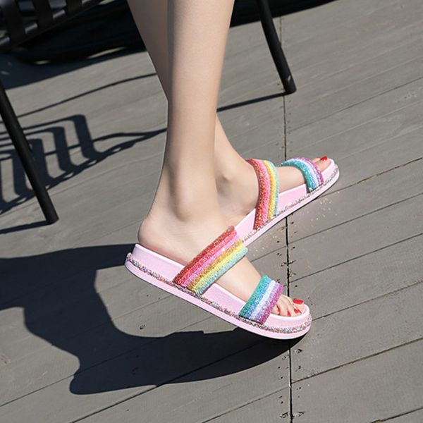 womens open toe rainbow slides sandals glitter slip on cute beach flats slippers outdoor sandals
womens open toe rainbow slides sandals glitter slip on cute beach flats slippers outdoor sandals