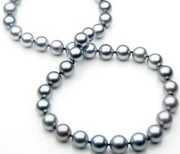 stunning 10mm south sea gray silver pearl necklace 18 inches 925 silver