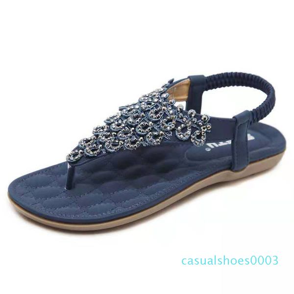 2019 new crystal fashion women sandals thong flip flops women summer shoes beach sandals 2 colour c03, Black