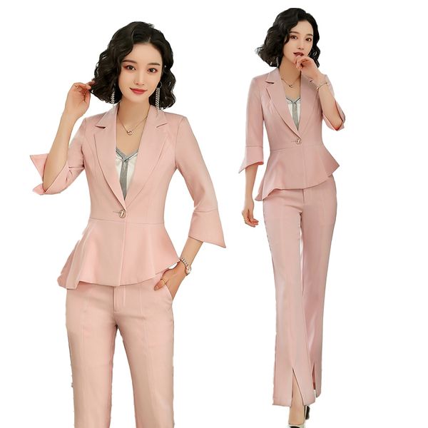 women's suits & blazers ladies pink blazer women business formal office work wear jacket and pant set womens 2 pieces, White;black
women's suits & blazers ladies pink blazer women business formal office work wear jacket and pant set womens 2 pieces, White;black