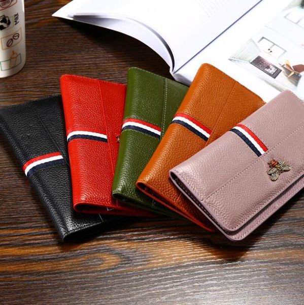 designer-2019 women designer genuine leather long wallet famous brands bee purse ladies long leather wallet luxury female tri-color bag, Red;black
designer-2019 women designer genuine leather long wallet famous brands bee purse ladies long leather wallet luxury female tri-color bag, Red;black