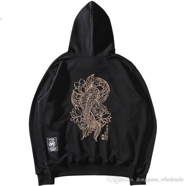 2019 men hip hop hoodie sweatshirt embroidery lucky fish lotus harajuku streetwear pullover hoodie cotton big hooded sweatshirts, Black
2019 men hip hop hoodie sweatshirt embroidery lucky fish lotus harajuku streetwear pullover hoodie cotton big hooded sweatshirts, Black