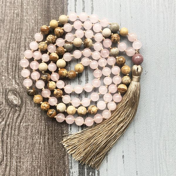 yoga mala beads 108 necklace 8mm picture j-asper and rose q-uartz knotted necklace handmade tassel necklaces yoga jewelry gift, Silver
yoga mala beads 108 necklace 8mm picture j-asper and rose q-uartz knotted necklace handmade tassel necklaces yoga jewelry gift, Silver
