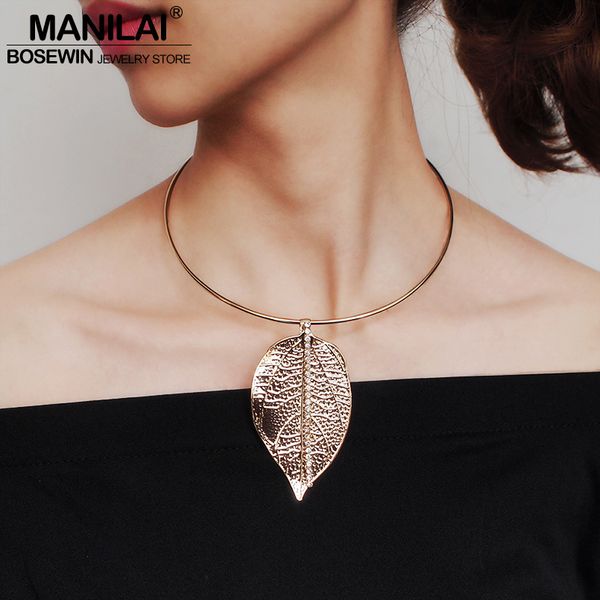 manilai fashion metal big leaf torques chokers necklaces for women rhinestone alloy big collar statement necklace jewelry 2019, Silver
manilai fashion metal big leaf torques chokers necklaces for women rhinestone alloy big collar statement necklace jewelry 2019, Silver