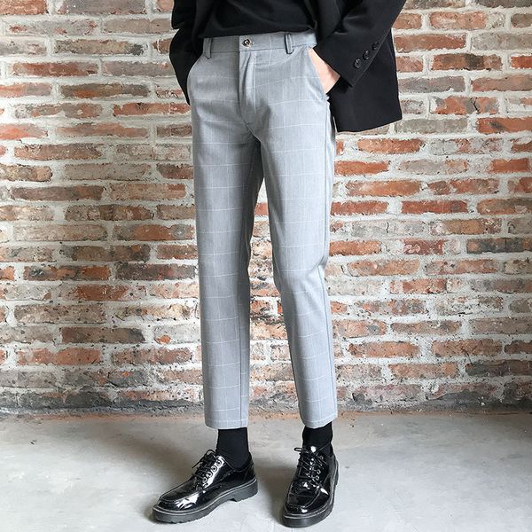 men's suits & blazers dress pants slim fashion business casual suit men streetwear wild british style straight plaid trousers mens 28-3, White;black
men's suits & blazers dress pants slim fashion business casual suit men streetwear wild british style straight plaid trousers mens 28-3, White;black