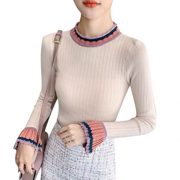 womens sweaters autumn winter women's sweater high elastic o neck sweater female patchwork long sleeve pullover, White;black
womens sweaters autumn winter women's sweater high elastic o neck sweater female patchwork long sleeve pullover, White;black