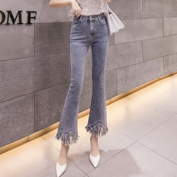 selling authentic women's jeans flared pants female spring and autumn 2019 new with diamonds thin tassel nine pants l3200, Blue
selling authentic women's jeans flared pants female spring and autumn 2019 new with diamonds thin tassel nine pants l3200, Blue