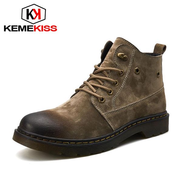 kemekiss men real leather ankle boots lace up work shoes men british style flats short boots classic mens footwear size 39-44, Black
kemekiss men real leather ankle boots lace up work shoes men british style flats short boots classic mens footwear size 39-44, Black