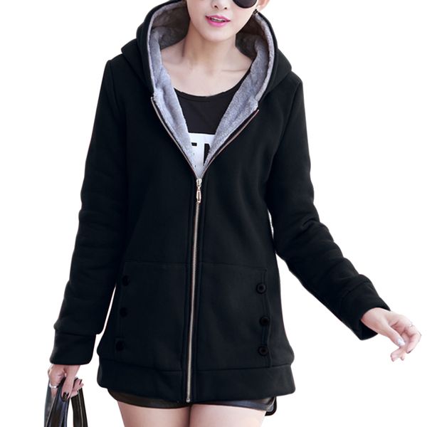 20119 winter jacket women solid hooded thick fleece casual jacket female fashion slim plus size coats streetwear jackets mujer, Black
20119 winter jacket women solid hooded thick fleece casual jacket female fashion slim plus size coats streetwear jackets mujer, Black