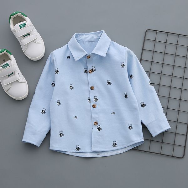 2019 male baby autumn clothing shirt cartoon korean-style bear printed pure cotton long-sleeved cardigan, White;black
2019 male baby autumn clothing shirt cartoon korean-style bear printed pure cotton long-sleeved cardigan, White;black