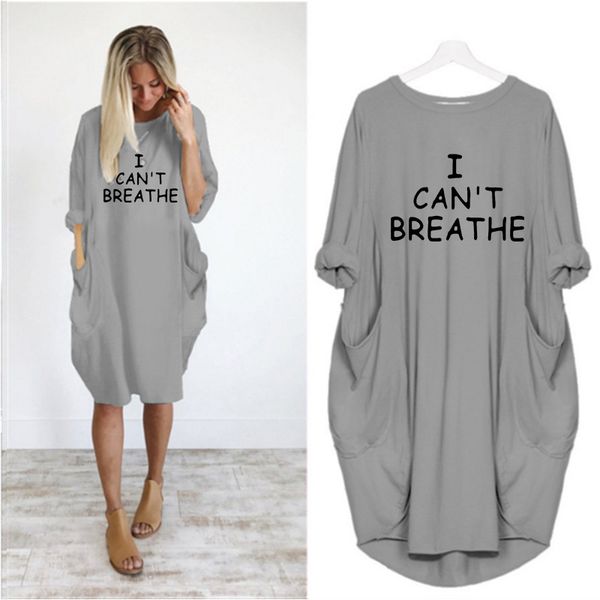 i can't breathe women letter printed dresses fashion luxury designer ladies trendy dresses casual loose long sleeve apparel summer new, Black
i can't breathe women letter printed dresses fashion luxury designer ladies trendy dresses casual loose long sleeve apparel summer new, Black