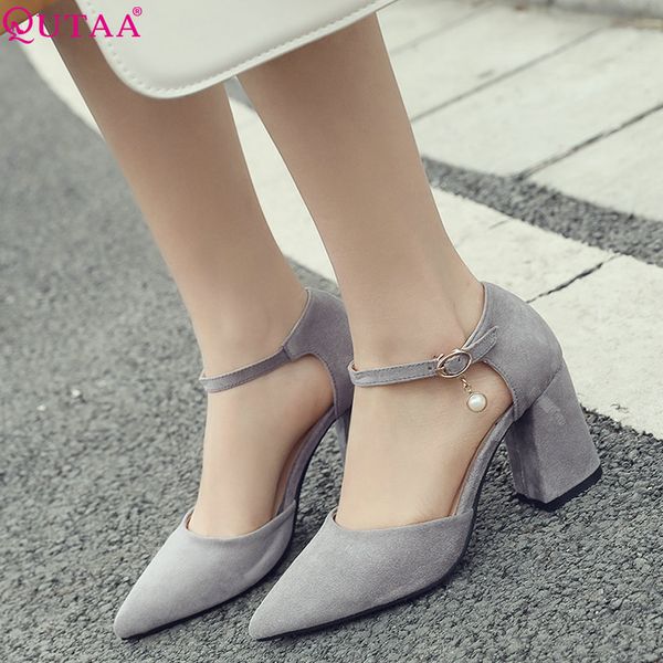 qutaa 2019 women shoes women pumps flock two-piece buckle elegant platform casual square heel ladies wedding pumps size 34-43, Black;white
qutaa 2019 women shoes women pumps flock two-piece buckle elegant platform casual square heel ladies wedding pumps size 34-43, Black;white