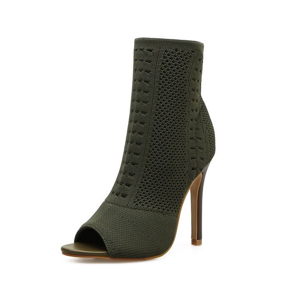 womens boots green elastic knit sock boots ladies open toe high heels fashion kardashian ankle women pumps, Black
womens boots green elastic knit sock boots ladies open toe high heels fashion kardashian ankle women pumps, Black
