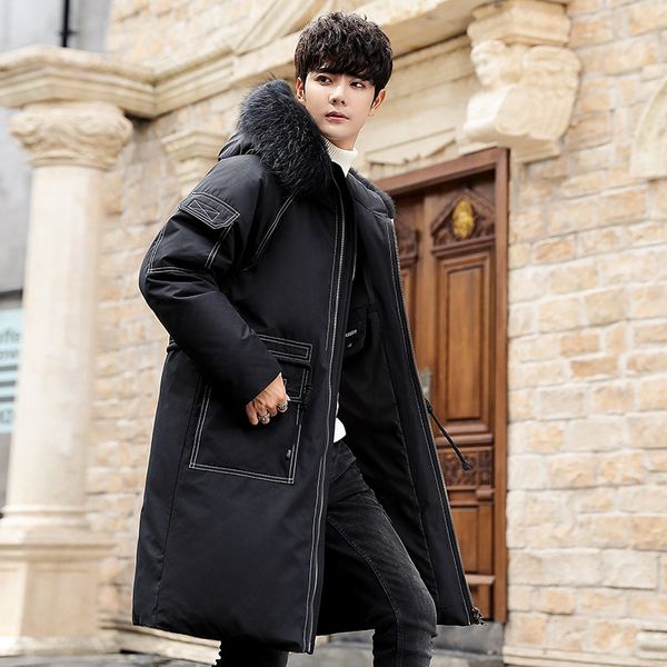 winter new style korean-style men's down jacket middle long coat men's thick trend youth hooded large fur collar, Black
winter new style korean-style men's down jacket middle long coat men's thick trend youth hooded large fur collar, Black