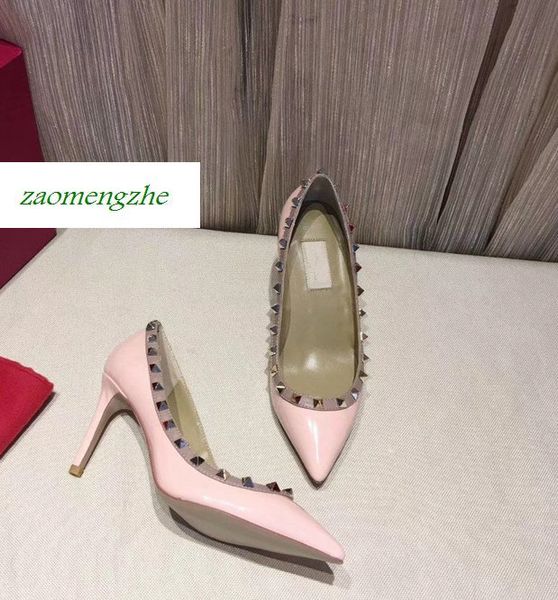 designer studs high heels patent leather rivets sandals women shoes valentine high heel shoes 8.5cm, Black
designer studs high heels patent leather rivets sandals women shoes valentine high heel shoes 8.5cm, Black