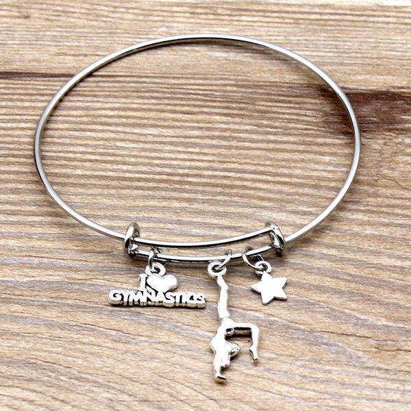 new style ancient silver gymnastics girl&i love gymnastics pendant bracelet bangle personality creative couple jewelry fashion holiday gifts, Black
new style ancient silver gymnastics girl&i love gymnastics pendant bracelet bangle personality creative couple jewelry fashion holiday gifts, Black