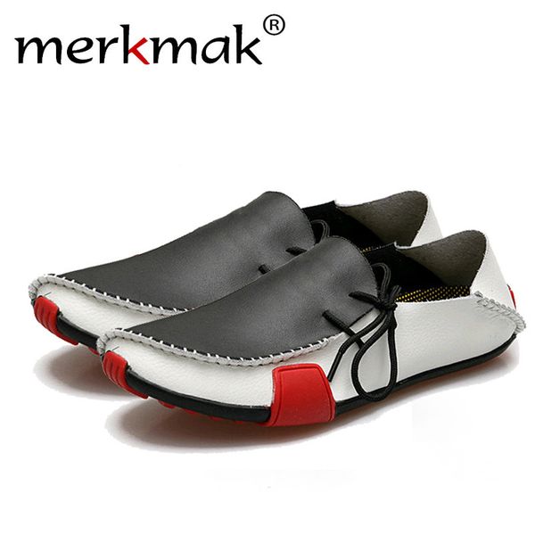 merkmak men leather shoes mens loafers summer autumn moccasins mens shoes casual for driving sapato masculino big size 39-47 mx190729, Black