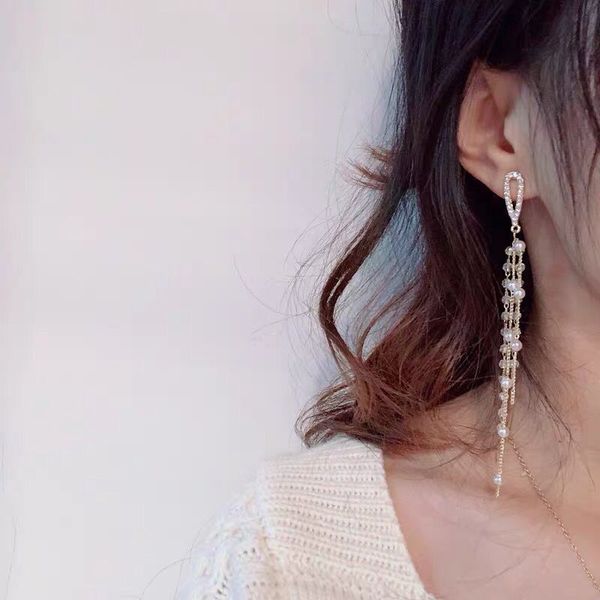 2020 earrings for women pearl tassel gold girls fashion gift glamour cz drop dangle earrings vintage, Silver
2020 earrings for women pearl tassel gold girls fashion gift glamour cz drop dangle earrings vintage, Silver