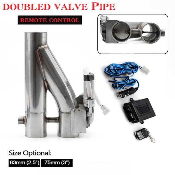2.5" 3" electric valve exhaust tip muffler kit 63mm 75mm two-in-one doubled valve pipe muffler remote control y exhaust pipe
2.5" 3" electric valve exhaust tip muffler kit 63mm 75mm two-in-one doubled valve pipe muffler remote control y exhaust pipe