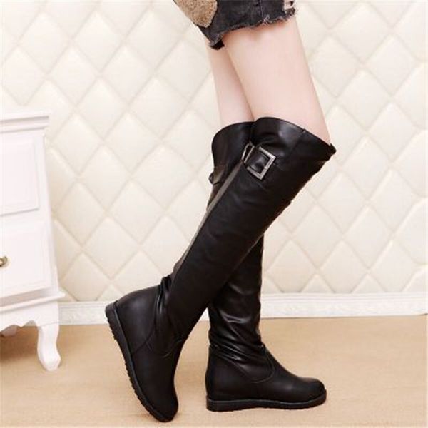 2019 autumn and winter new thick legs long boots flat leather surface over the knee long tube women's boots, Black
2019 autumn and winter new thick legs long boots flat leather surface over the knee long tube women's boots, Black