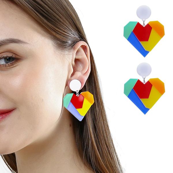 creative fashion simple women exaggerated earings color block heart circle acrylic pendant lady dangle hanging earrings jewelry, Silver
creative fashion simple women exaggerated earings color block heart circle acrylic pendant lady dangle hanging earrings jewelry, Silver
