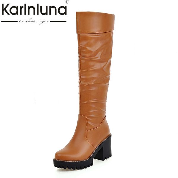 karin new arrivals large size 34-43 platform slip on winter shoes women knee high boots square high heels shoes woman boots, Black
karin new arrivals large size 34-43 platform slip on winter shoes women knee high boots square high heels shoes woman boots, Black
